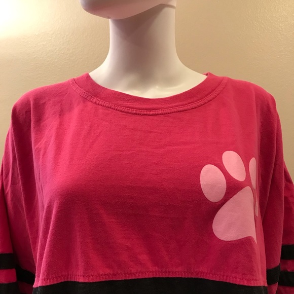 I Love Dogs Oversized Jersey Graphic Tee Adult Size XL Heavy Cotton Pink Grey - Picture 9 of 14